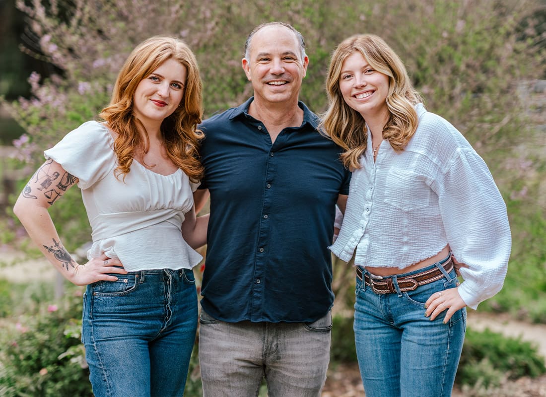 About Our Agency - Jason Tillery With His Two Daughters Standing Outside Posing